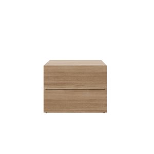 Table de nuit contemporaine avec 2 tiroirs Nexera James chêne brun en MDF