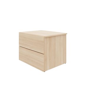 Table de nuit contemporaine Nexera James chêne blond naturel en MDF avec 2 tiroirs
