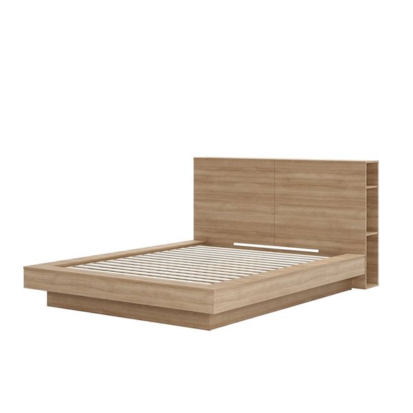 Nexera Marconi 71.3 W x 96.1-in L Brown Oak Queen-Size Platform Bed with Headboard