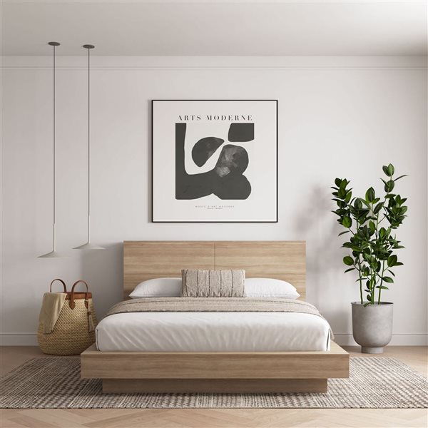 Nexera Marconi 71.3 W x 96.1-in L Brown Oak Queen-Size Platform Bed with Headboard