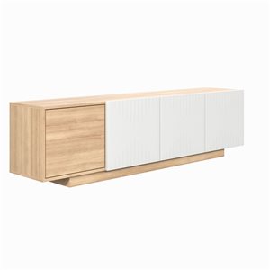 Meuble TV en bois composite Nexera Riva 70 po l. érable naturel pour téléviseurs jusqu'à 80 po
