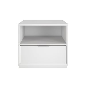 Table de nuit contemporaine Nexera Hunter en composite blanc