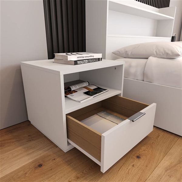 Nexera Hunter White Composite Contemporary Nightstand