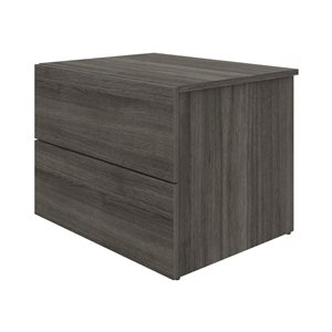 Table de nuit contemporaine Nexera James chêne gris en MDF avec 2 tiroirs