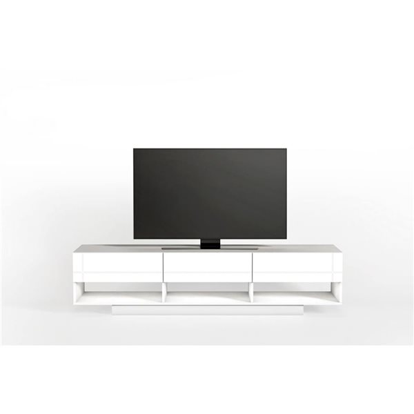 Nexera Stereo 72-in White Composite Wood 3-Drawer TV Stand for TVs up to 80-in