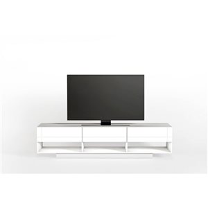 Nexera Stereo 72-in White Composite Wood 3-Drawer TV Stand for TVs up to 80-in