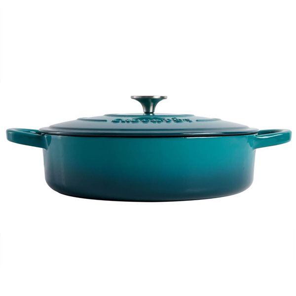 Crock-Pot Artisan 5.7-L Enamelled Cast-Iron Round Teal Braiser Pan w/ Lid