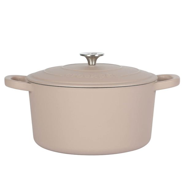 Crock-Pot Artisan 5.7-L Enamelled Cast-Iron Round Beige Dutch Oven w/ Lid