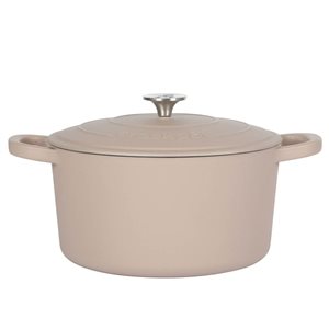 Crock-Pot Artisan 5.7-L Enamelled Cast-Iron Round Beige Dutch Oven w/ Lid