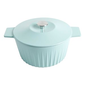 Cocotte ronde en fonte émaillée Eastholm Martha Stewart 5,7-L bleu avec couvercle