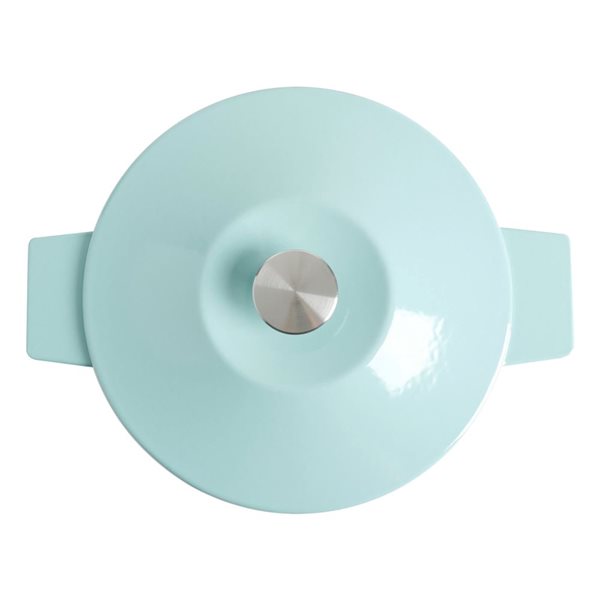 Cocotte ronde en fonte émaillée Eastholm Martha Stewart 5,7-L bleu avec couvercle