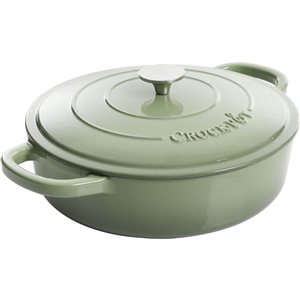 Crock-Pot Artisan 5.7-L Enamelled Cast-Iron Round Green Braiser Pan w/ Lid