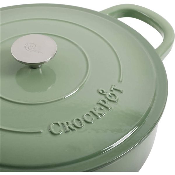 Crock-Pot Artisan 5.7-L Enamelled Cast-Iron Round Green Braiser Pan w/ Lid