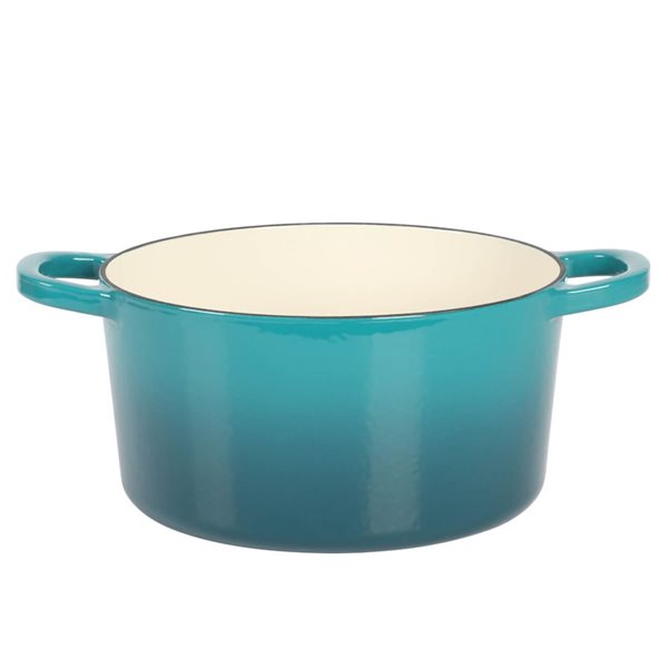 Crock-Pot Artisan 6.8-L Enamelled Cast-Iron Round Teal Dutch Oven w/ Lid