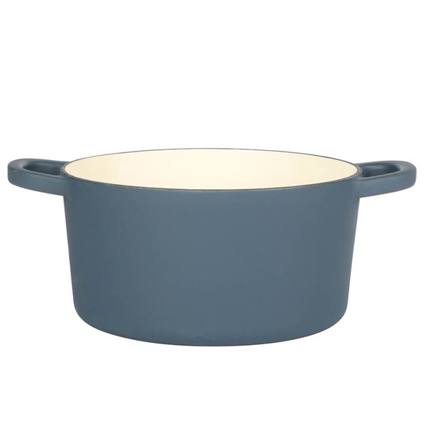 Crock-Pot Artisan 8-L Enamelled Cast-Iron Round Navy Blue Dutch Oven w/ Lid