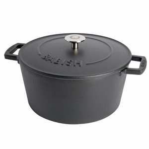 Babish 6-L Enamel Cast-Iron Round Matte Black Dutch Oven w/ Lid
