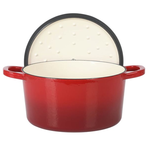 Crock-Pot Artisan 6.8-L Enamelled Cast-Iron Round Red Dutch Oven w/ Lid