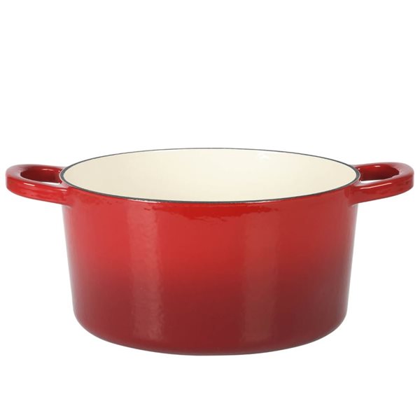 Crock-Pot Artisan 6.8-L Enamelled Cast-Iron Round Red Dutch Oven w/ Lid