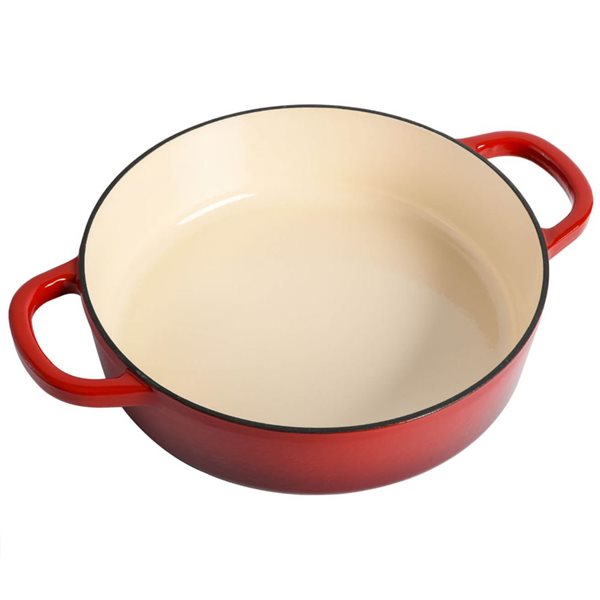 Crock-Pot Artisan 5.7-L Enamelled Cast-Iron Round Red Braiser Pan w/ Lid