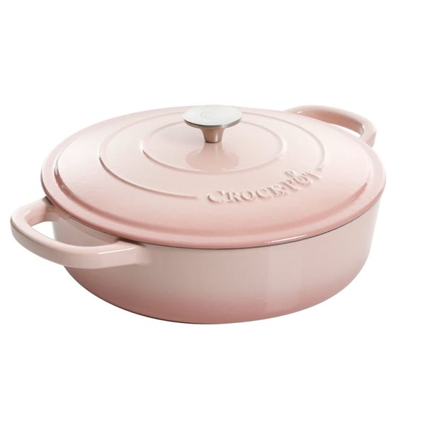 Casserole profonde ronde en fonte émaillée Artisan Crock-Pot 5.7-L rose avec couvercle