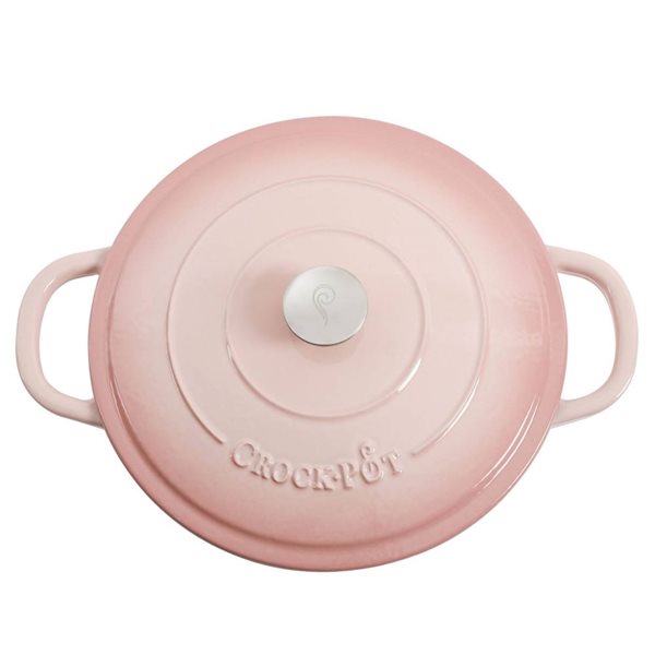 Casserole profonde ronde en fonte émaillée Artisan Crock-Pot 5.7-L rose avec couvercle