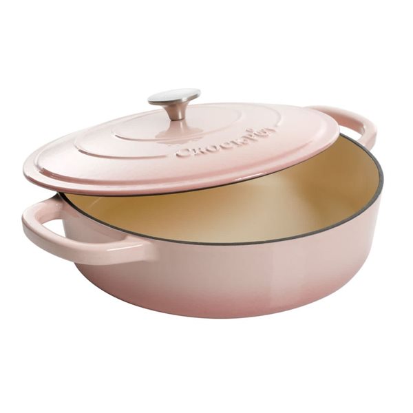 Casserole profonde ronde en fonte émaillée Artisan Crock-Pot 5.7-L rose avec couvercle