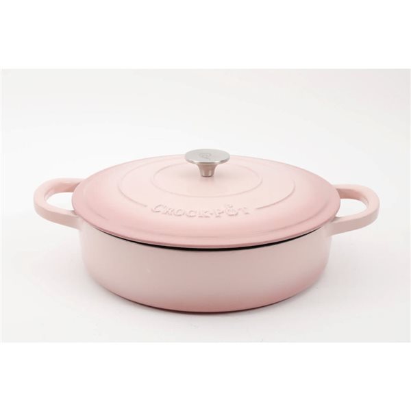 Casserole profonde ronde en fonte émaillée Artisan Crock-Pot 5.7-L rose avec couvercle