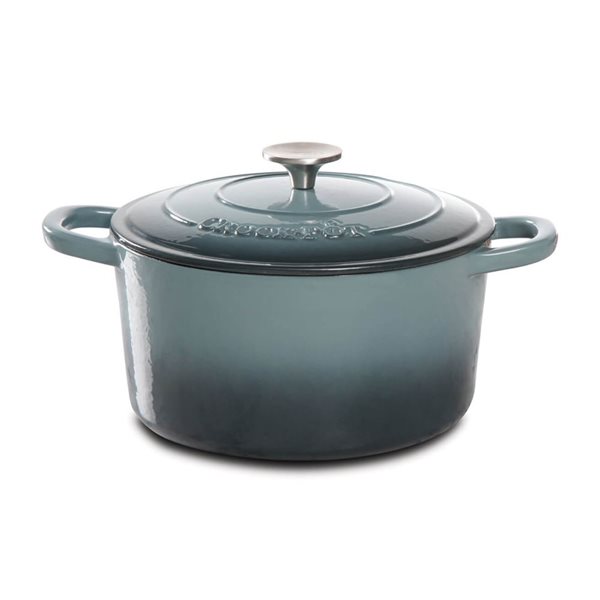 Cocotte ronde en fonte émaillée Artisan Crock-Pot 5,7-L gris avec couvercle