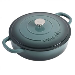 Crock-Pot Artisan 5.7-L Enamelled Cast-Iron Round Grey Braiser Pan w/ Lid