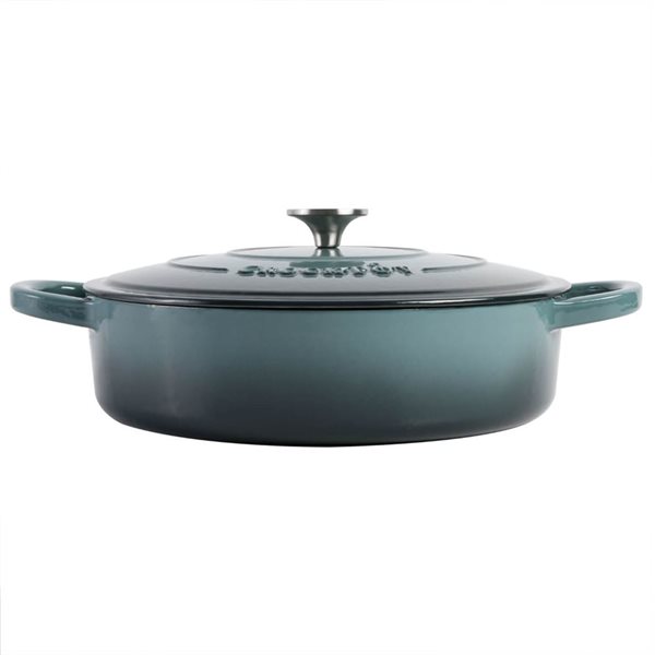 Casserole profonde ronde en fonte émaillée Artisan Crock-Pot 5,7-L gris avec couvercle