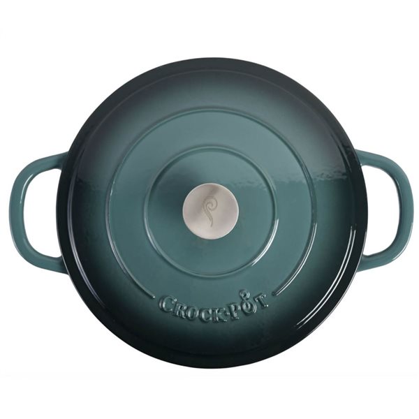 Casserole profonde ronde en fonte émaillée Artisan Crock-Pot 5,7-L gris avec couvercle