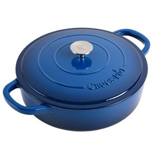 Casserole profonde ronde en fonte émaillée Artisan Crock-Pot 5,7-L bleu avec couvercle