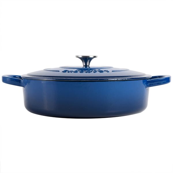 Crock-Pot Artisan 5.7-L Enamelled Cast-Iron Round Blue Braiser Pan w/ Lid