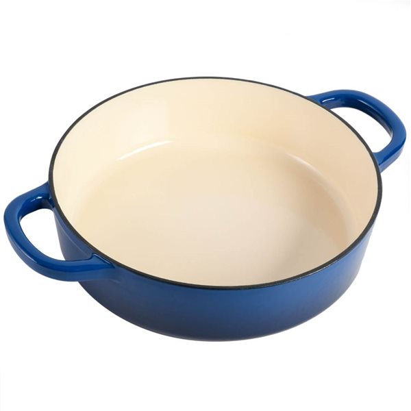 Crock-Pot Artisan 5.7-L Enamelled Cast-Iron Round Blue Braiser Pan w/ Lid