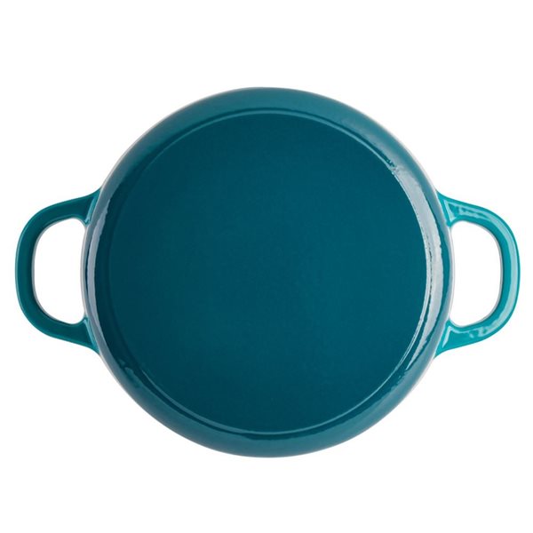 Cocotte ronde en fonte émaillée Artisan Crock-Pot 5,7-L bleu sarcelle avec couvercle