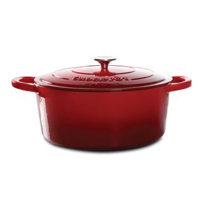 Crock-Pot Artisan 8-L Enamelled Cast-Iron Round Red Dutch Oven w/ Lid