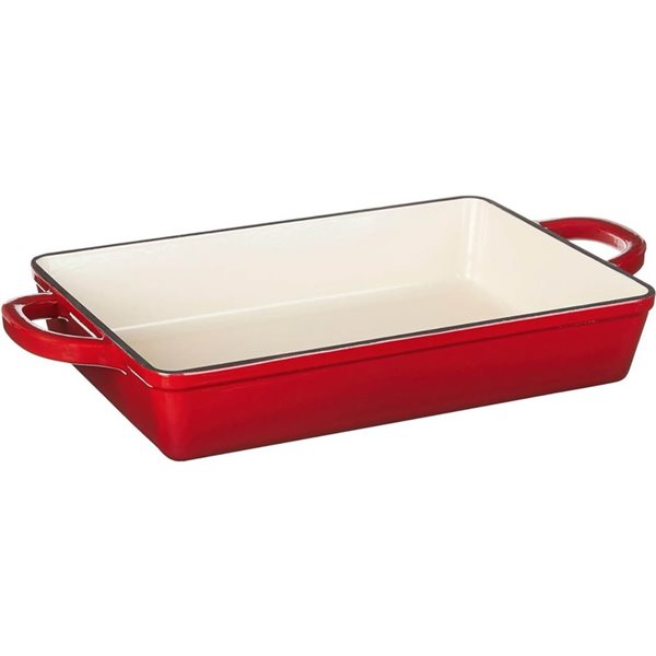 Poêle à lasagne en fonte émaillée Artisan Crock-Pot 18 L. x 13 po l. rouge écarlate