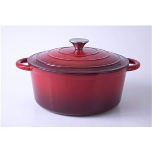 Cocotte ronde en fonte émaillée Addlestone General Store 5,7-L rouge avec couvercle