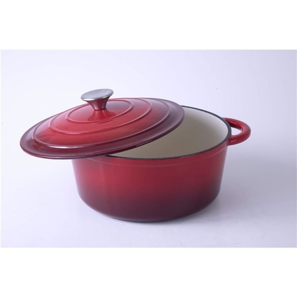 Cocotte ronde en fonte émaillée Addlestone General Store 5,7-L rouge avec couvercle