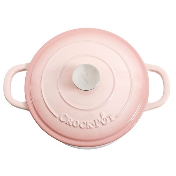 Cocotte ronde en fonte émaillée Artisan Crock-Pot 5,7-L rose avec couvercle