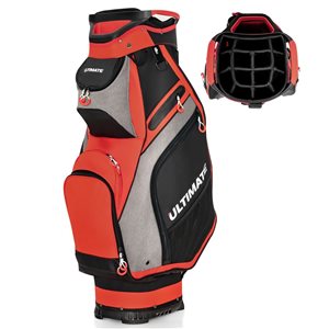 Costway 10.5-in Golf Stand Bag w/14 Way Full-Length Dividers Rain Hood 7 Zippered Pockets