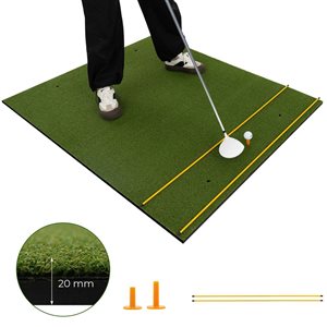 Costway 5 x 4-ft Artificial Indoor Outdoor Turf Golf Training Mat 20 mm