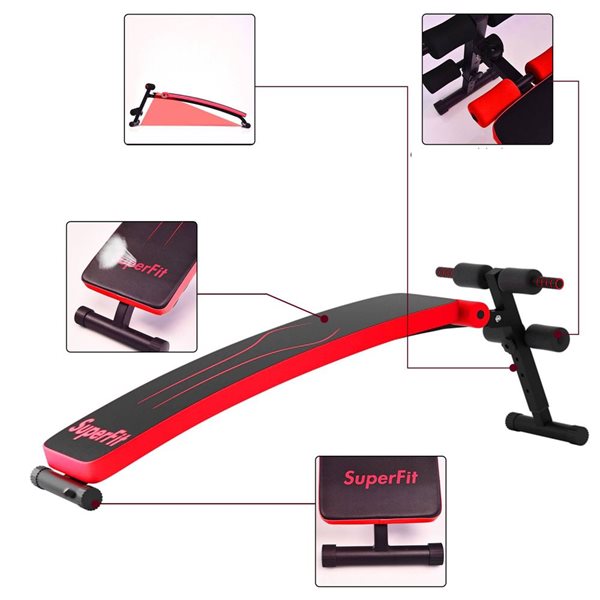 Costway Red Adjustable Folding Weight Bench