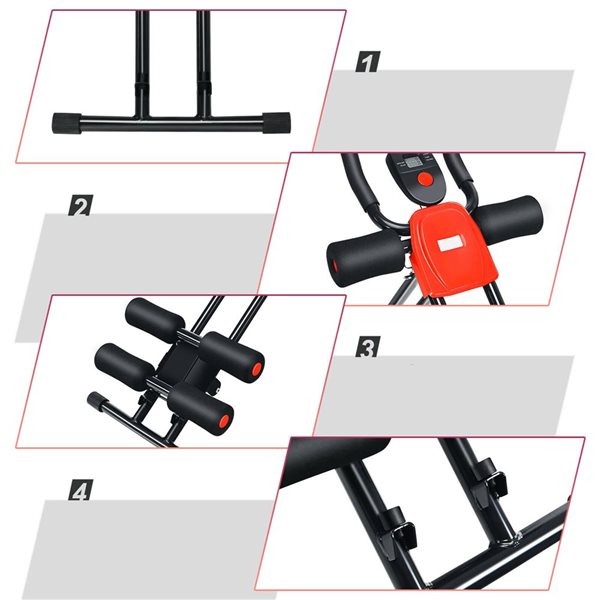 Costway Adjustable Foldable Core Abdominal Trainer W/Display