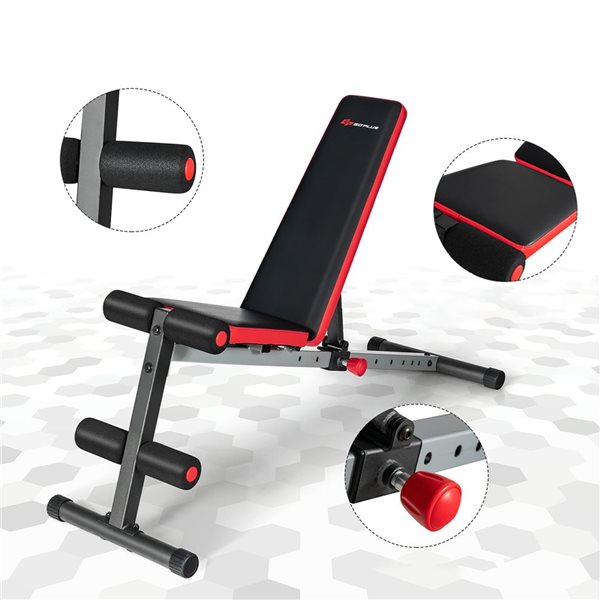 Costway Multi-Function Weight Bench W/Adjustable Backrest for Home Gym