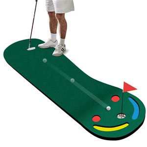 Costway 9.8 x 3-ft Par 3 Holes Golf Putting Green Mat Set for Indoor & Outdoor Practice
