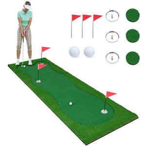 Costway 10 x 3.3-ft Professional Golf Training Mat with 2 Golf Balls