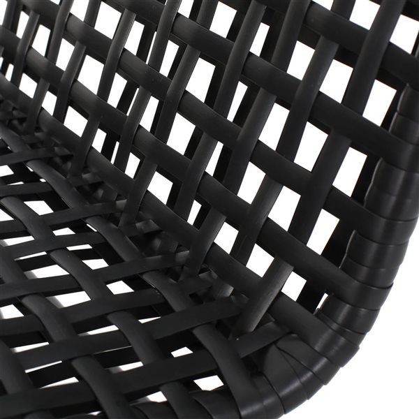 WELLFOR Black Polyethylene Rattan/Iron Frame Outdoor Chairs - Set of 2