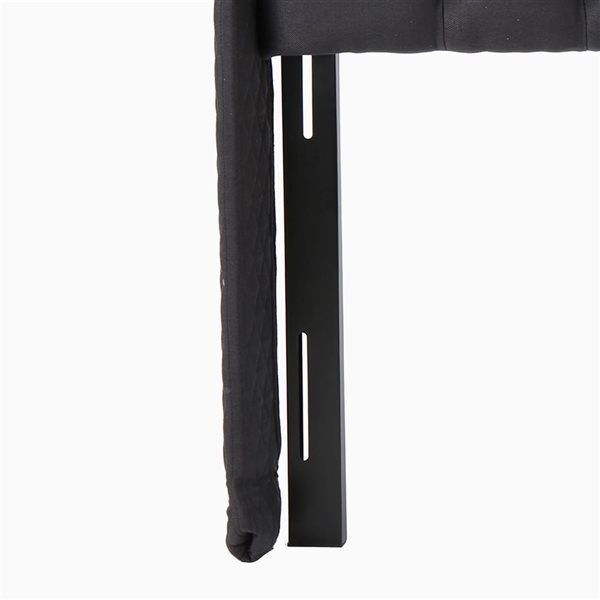 WELLFOR 81.5 W x 6.5 D x 49.5-in H Black Fabric Upholstered Wingback Headboard w/ Tufted Buttons