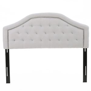 WELLFOR 62.75 W x 3 D x 54-in H Light Grey Fabric Arched Upholstered Headboard w/ Tufted Design